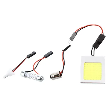 

Light Panel 48 COB LED Panel White DC 12V 3.5W + Festoon module + T10 + BA9S Adapter