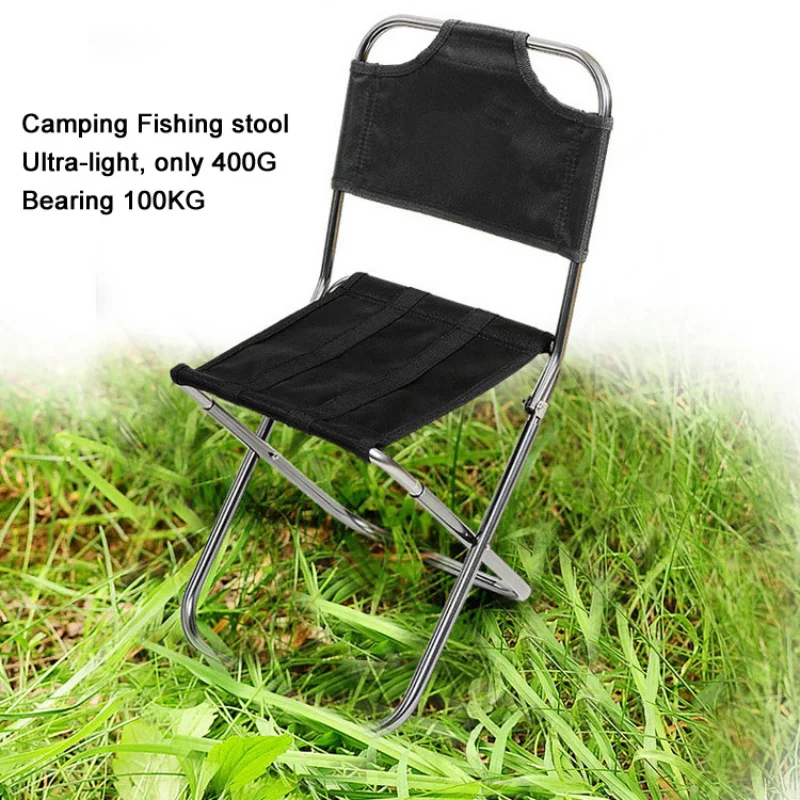 Ultralight Outdoor Fishing Chair Aluminum Alloy Nylon Folding Small Size Chair Camping Hiking Seat Stool