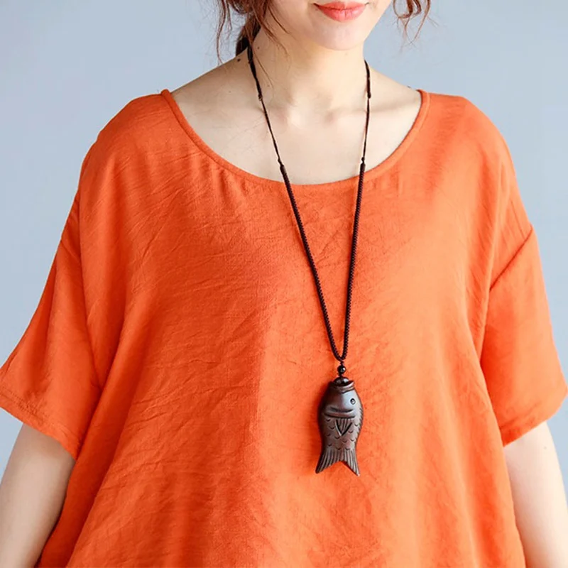 Женское Хлопковое платье туника Boho льняное пляжное большого размера летний