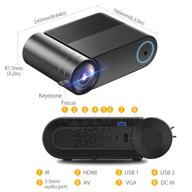 OLOEY full HD мини светодиодный портативный проектор для 1080P WiFi многоэкранный Android мультимедийный проектор с технологией Bluetooth для домашнего кинотеатра