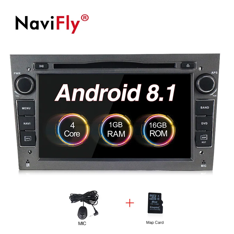 2DIN Android8.1 HD экран 1024*600 Автомобильный мультимедийный плеер для Opel Astra Vectra Antara Zafira Corsa с радио gps dvd плеер - Цвет: standard