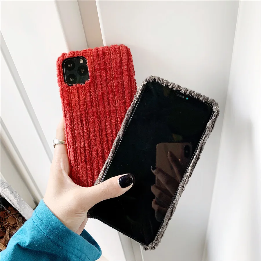 Плюшевый чехол для телефона iphone 11 Pro 11Pro XR XS MAX зимний мягкий меховой Меховой 8plus 7plus