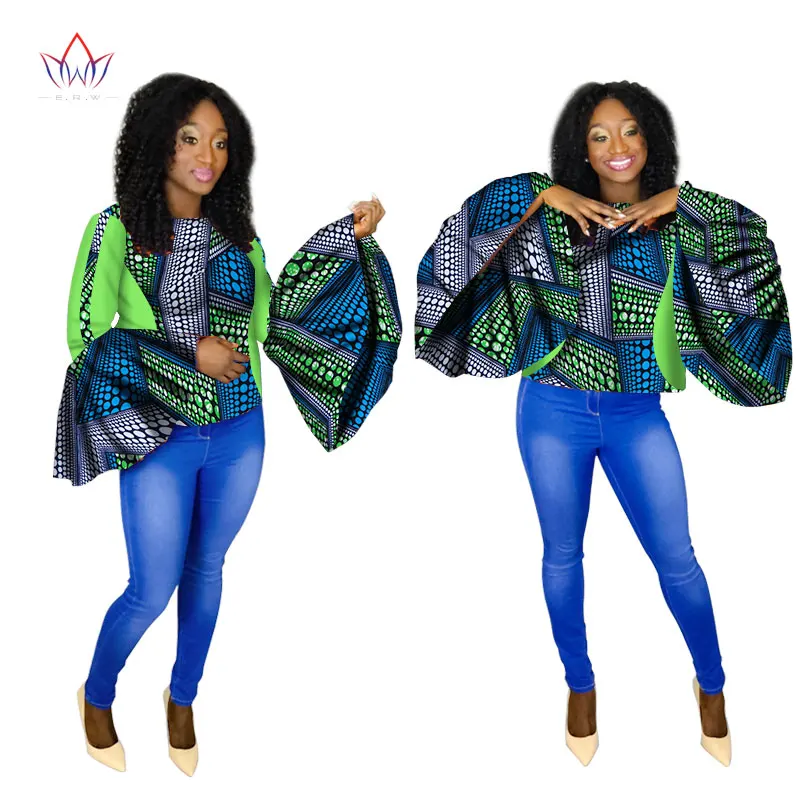 29 Летние любимый распродажа Африканский женщин Костюмы 6xl Dashikis другие пикантные Клубные Топы корректирующие О-образным вырезом плюс размер хлопка ни печати WY1505 - Цвет: 29