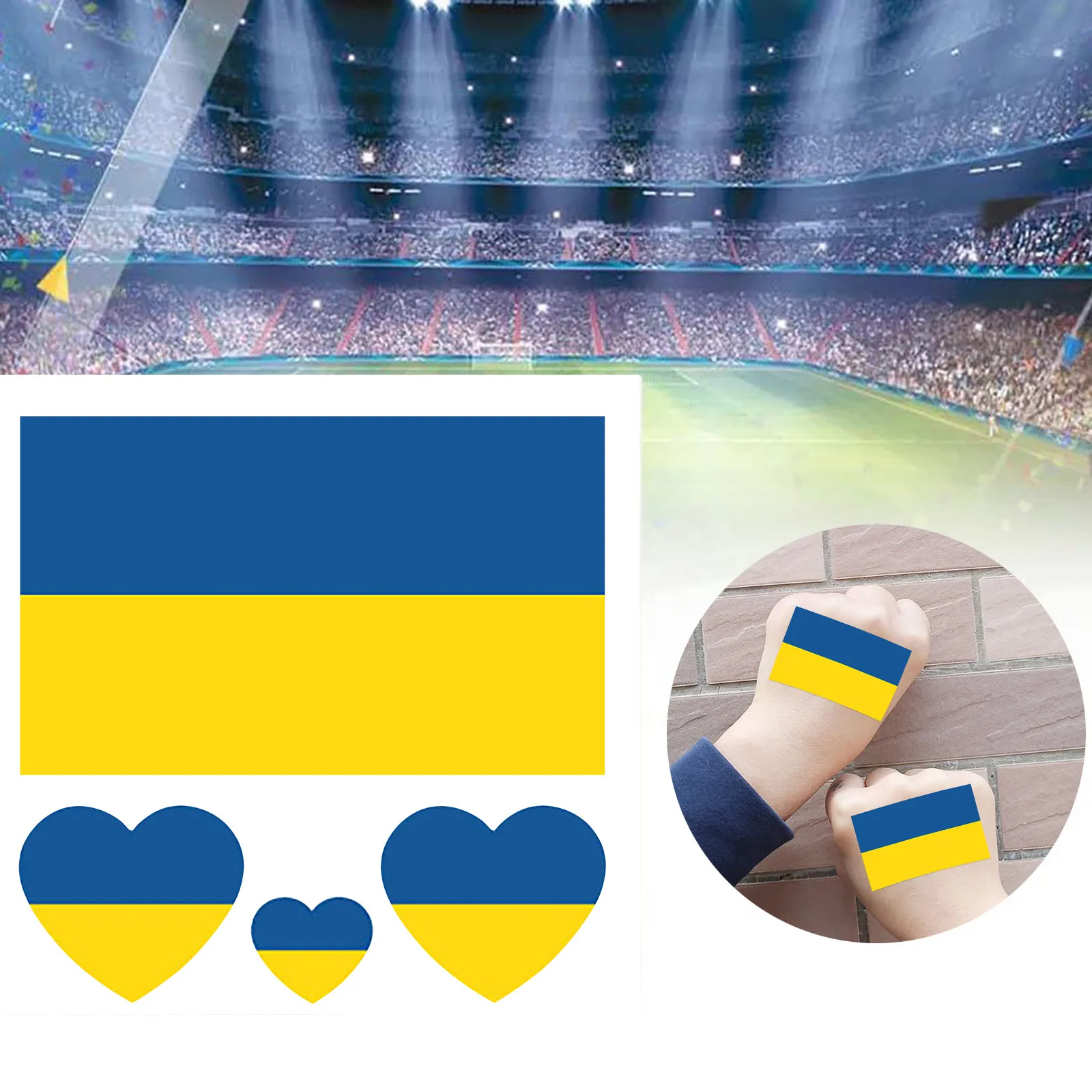 Наклейка для украшения европейских кубков украинский флаг водонепроницаемая