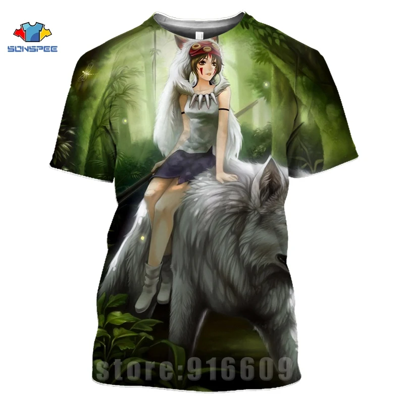 Anime Princess Mononoke T shirts 3D Print Cartoon T shirt Men's Streetwear Women Fashion T-shirt Harajuku Shirts Homme T-shirt (17)