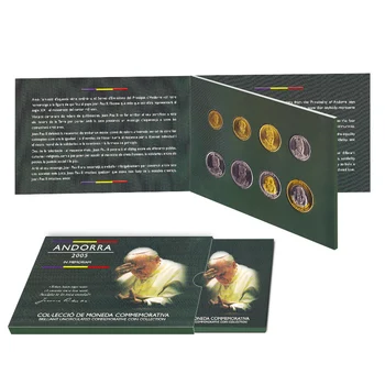 

Andorra 8pcs coin coins Pope John Paul II 2005 year original coin with book