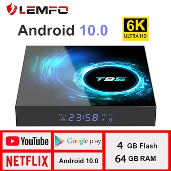 

LEMFO Newest Smart TV Box Android 10.0 HD 6K Media player 2.4G Wifi 4GB 32GB 64GB TV Box Google Voice Assistant