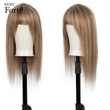 Remy Forte-pelucas de cabello humano corto 100% Remy para mujer, pelo brasileño largo de 30 pulgadas, color rubio, negro, degradado, con flequillo