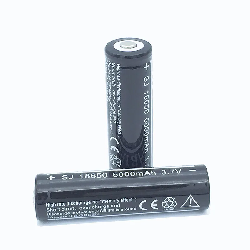 18650 Аккумулятор 6000mAh 3,7 V 18650 литий-ионная аккумуляторная батарея для Светодиодный фонарь, литиевая батарея