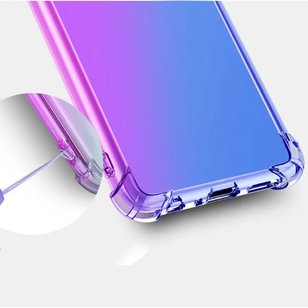 Супер противоударный градиентный цветной мягкий тпу чехол для телефона Samsung A10 A20
