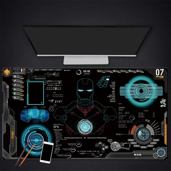 

Large Mouse Pad Gaming Waterproof Non-slip Rubber Desk Mat Iron Man Mousepad with Locking Edge Computer Laptop Desk Pad