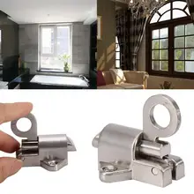 Sliding Bolt Aluminum Latch Lock for Window Gate Security Pull Ring Spring Bounce Door Bolt bqlzr zinc window cabinet pull ring spring load automatic door bolt latch lock silver