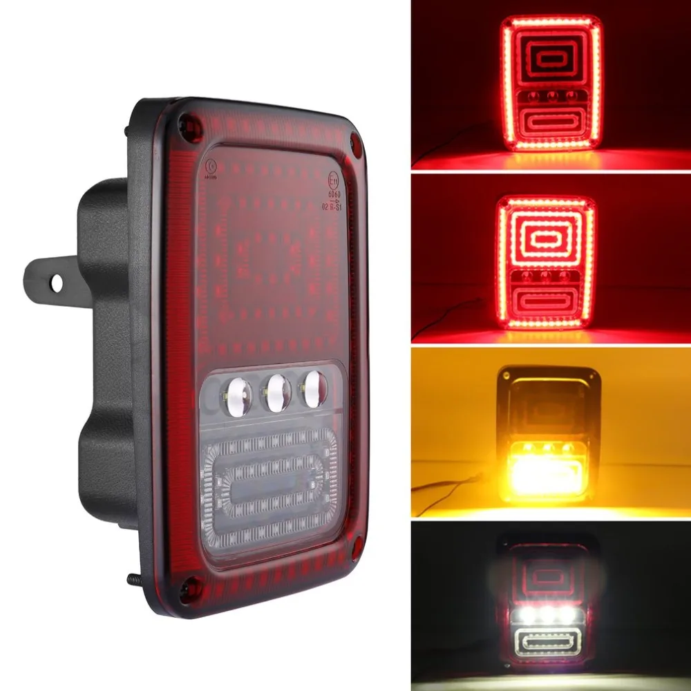 12V светодиодный задний фонарь в сборе Обратный фары заднего тормоза для Jeep Wrangler 07-16 прочного АБС-пластика с Корпус прозрачные линзы ПММА супер яркий