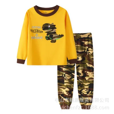 Christmas New Children's Home Service Suit Santa Claus Pajamas Cotton Europe Christmas Clothes T-shirt+ Pants 2 Pieces