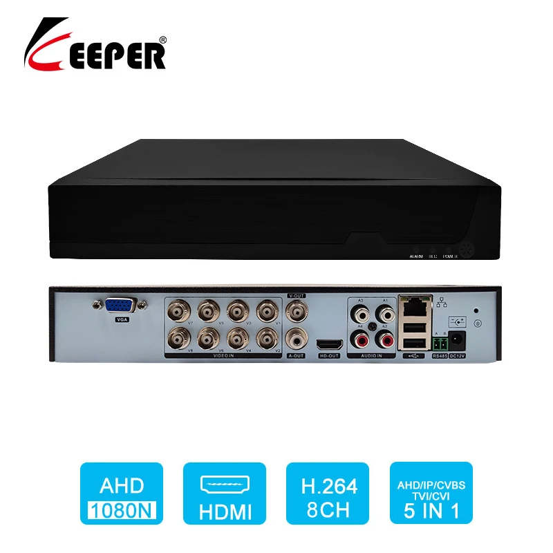 Keeper 8CH 1080P 5 in 1 DVR видеомагнитофон для AHD камера IP P2P CCTV система H.264 VGA HDMI