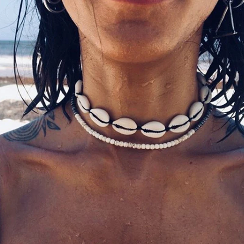 

2019 Hot Fashion Shell Pearl Necklace for Women Accessories Wedding Party Jewelry Trendy Simulated Pearl Seaside Holiday Jewelry