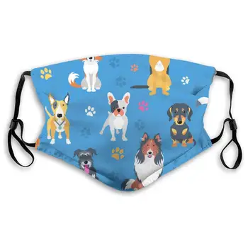 

Dogs Pattern Unisex Anti-Pollution Mask Dust Mask with Filter Mask Black