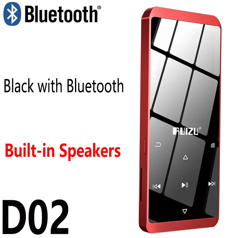 Красный ruidu D02 Bluetooth MP3-плеер Встроенные колонки с электронной книгой видео радио мини Walkman - Цвет: Красный