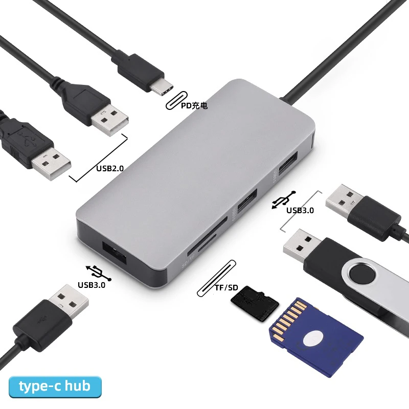 Док-станция 3,0 usb-хаб type C к HDMI 4K VGA PD RJ45 Gigabit LAN SD/TF карта HDMI концентратор адаптер станция для Macbook Pro samsung