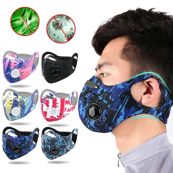 

NEW!Activated Carbon Windproof Warm Bicycle Mask With Air Valve Adult Riding Masks Face shield Respirator 1pc