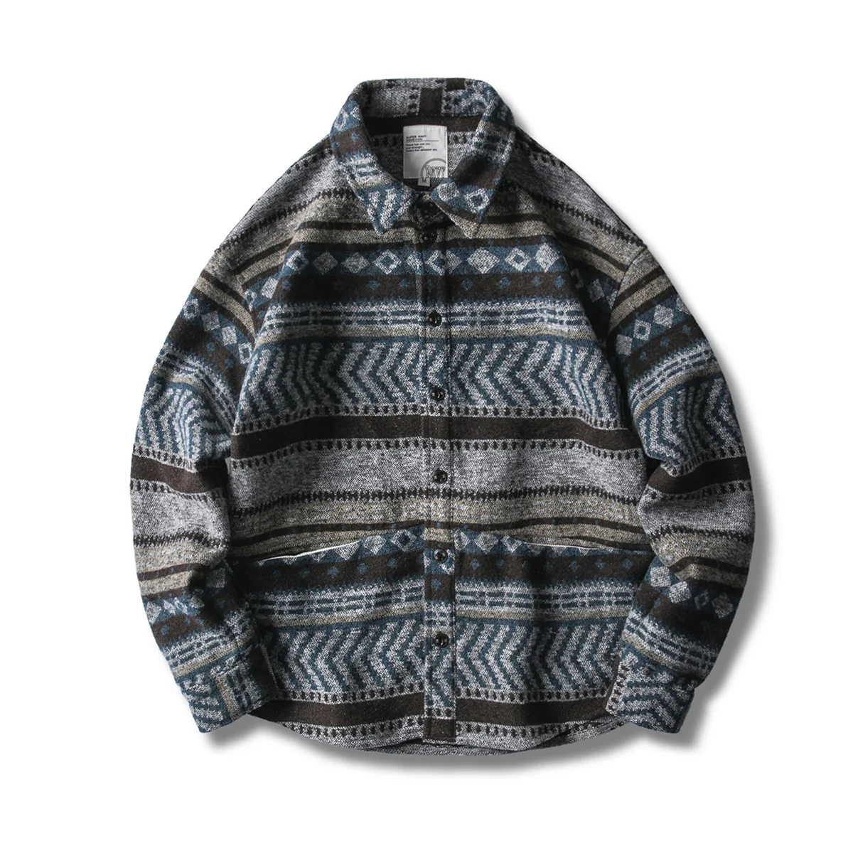 

Luoye luo ye 2019 Winter New Style Japanese-style Origional National Style Woolen Cloth Thick Shirt Coat Z504