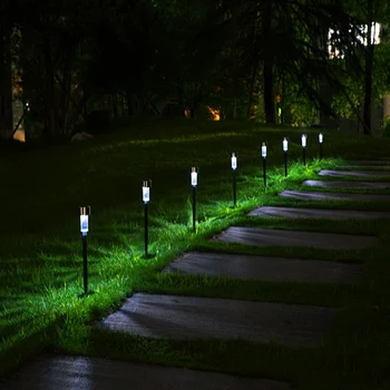 

Promotion! 10Pcs Solar Lights Outdoor LED Solar Powered Garden Ground Light Waterproof Wireless Lawn Lamp Path Yard Blue Light
