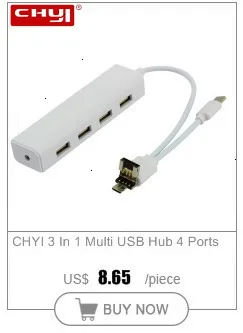Multi Type C Hub USB 3.0 4 Port High Speed USB C Hab With US AU EU Power Adapter USB Splitter For For Macbook PC Accessories