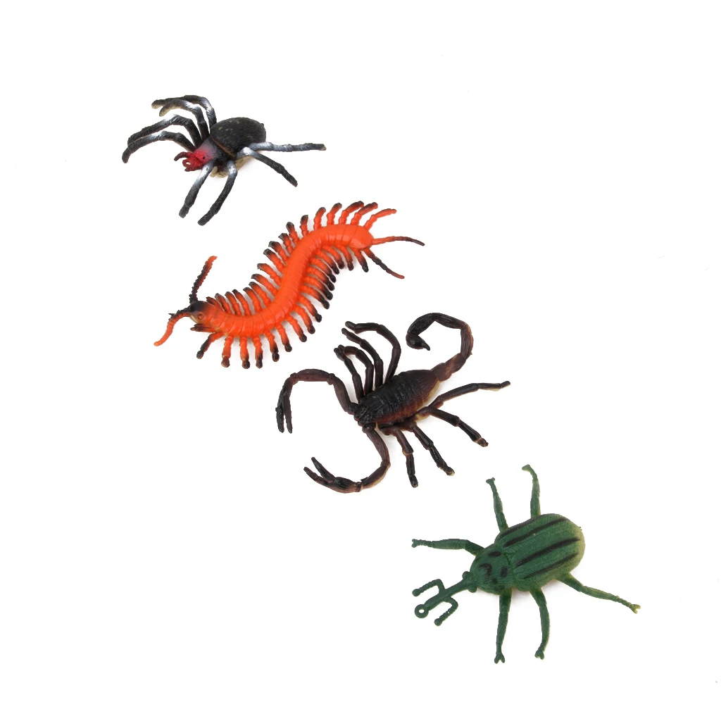 12 Plastic Bugs Insect Scorpion Centipede Model Animals Kids Prank Joke Toy