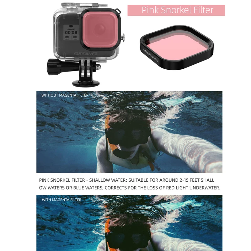Корпус чехол для GoPro Hero 8 черный защитный чехол водонепроницаемый корпус для GoPro 8 Экшн-камера Дайвинг фильтр плавающая Палка Набор