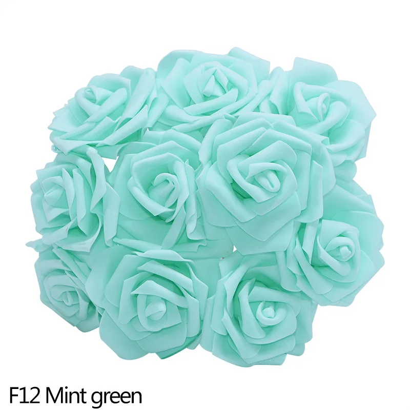 8 см искусственные розы PE пена цветок домашний стол декор романтический свадебный для невест бонкет DIY ВЕНОК украшения сада - Цвет: F12