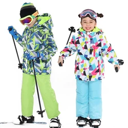 Latest Children's Ski Suit Winter Waterproof Super Warm Colorful Girl and Boy Snow Ski Jacket and Pants Snow Boy Jackets Brands