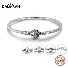 Даларан подлинный 925 пробы серебряный Змеиный браслет на цепочке браслеты для женщин подходят DIY талисманы бусины 17-20 см