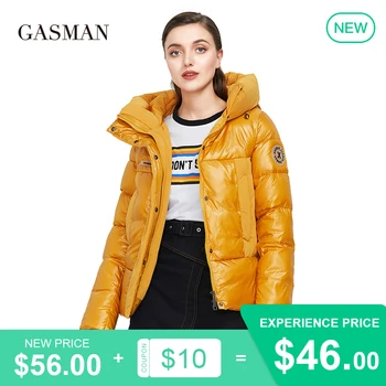 

GASMAN 2020 Black patchwork fashion brand Women's winter jacket women's coat down parka Female windproof puffer thick jacket 005
