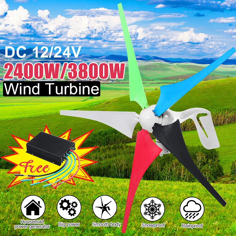 

4000W/5000W Wind Generator 5 Blades generator 12/24V wind turbines Mounting Accessories For Household Streetlight+Controller