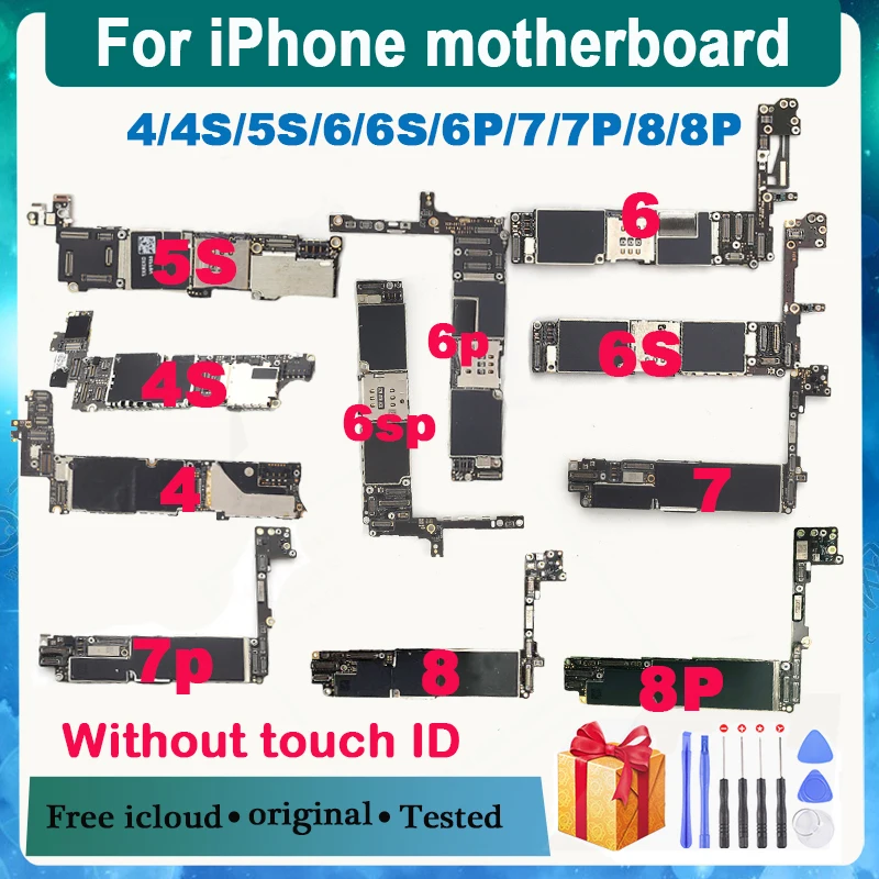 Материнская плата для iphone 6 6s 7 8 Plus 5 100% 5s с IOS и всеми чипами 4S оригинал