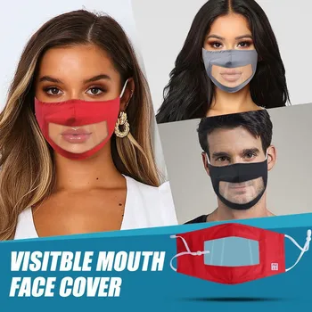 

Washable Mouth Face Cover With Clear Window Visible Expression Reusable Cover Case Protection Mouth Face Covers mouth caps