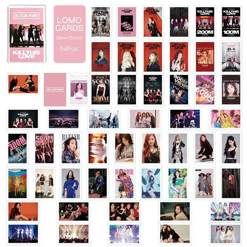 KPOP BLACKPINK альбом самодельная бумага ЛОМО карта фото карта Плакат Фотокарта 54 шт./компл. коллекция фанатов