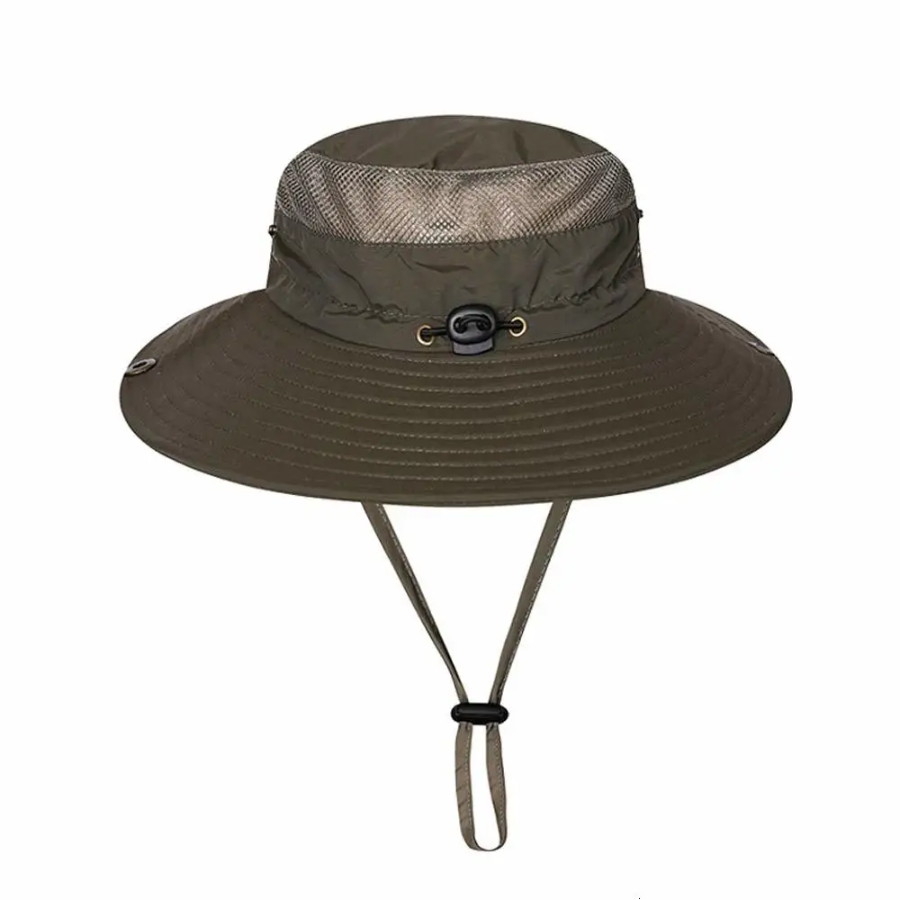 Army Green Взрослая мужская женская шляпа летняя сетчатая вентиляционная Ретро Анти УФ нейлоновая Панама уличный солнцезащитный козырек шляпа для рыбалки Пляжные шапки унисекс - Цвет: Army Green