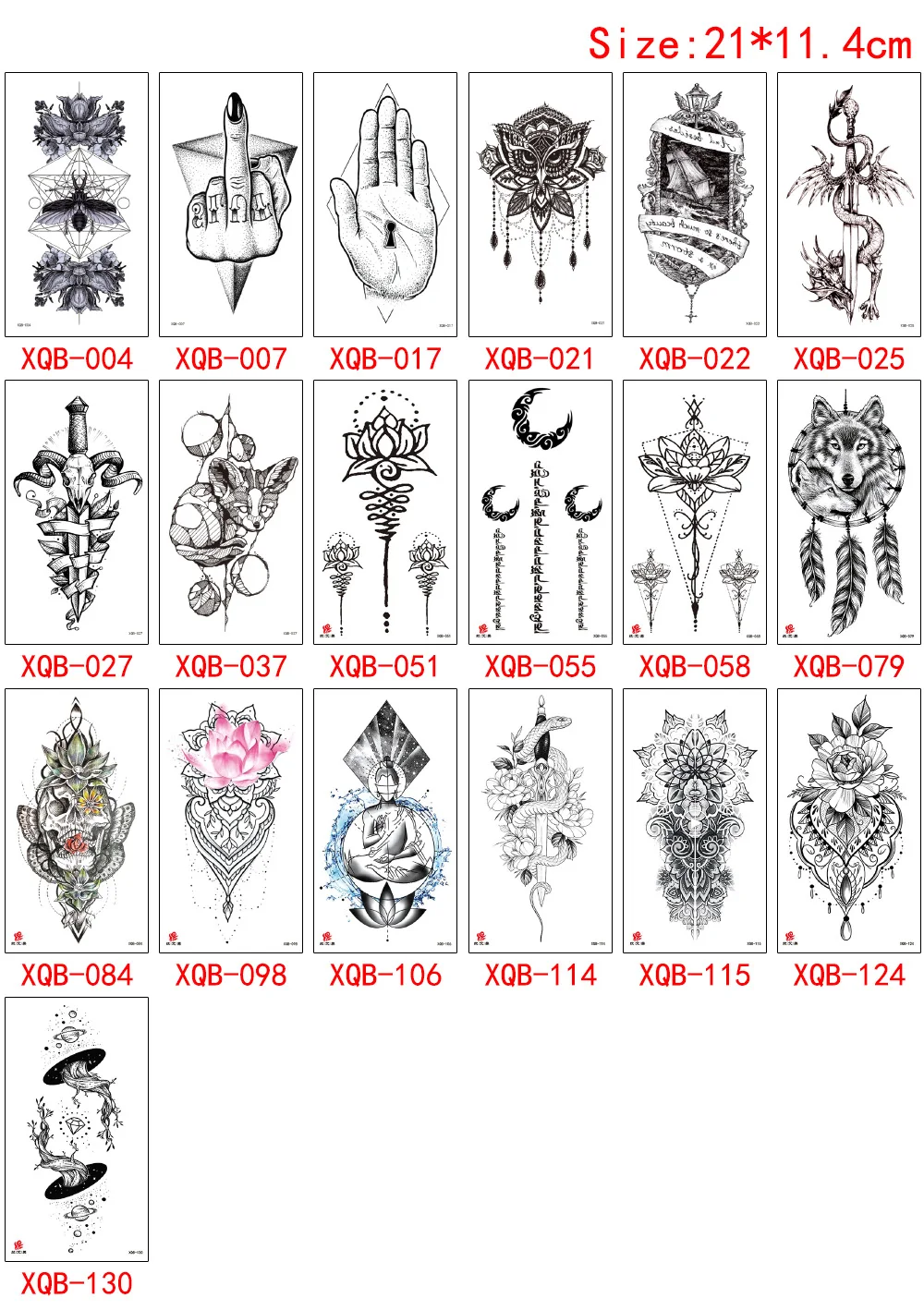 Half Flower Arm Waterproof Temporary Tattoo Sticker Abstract Mouse Moon Lotus Flower Skull Snake Body Makeup for Men Women Tatto (5)