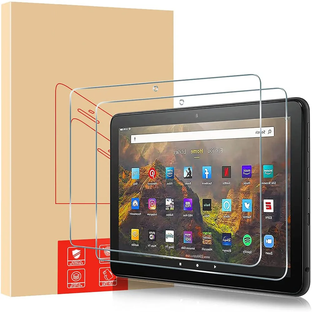 [2 Pack] All-new Fire HD 10 Plus/Fire Kids Pro Screen Protector (11th Gen 2021 Releas) - Anti-Scratch Tempered Glass | Компьютеры и