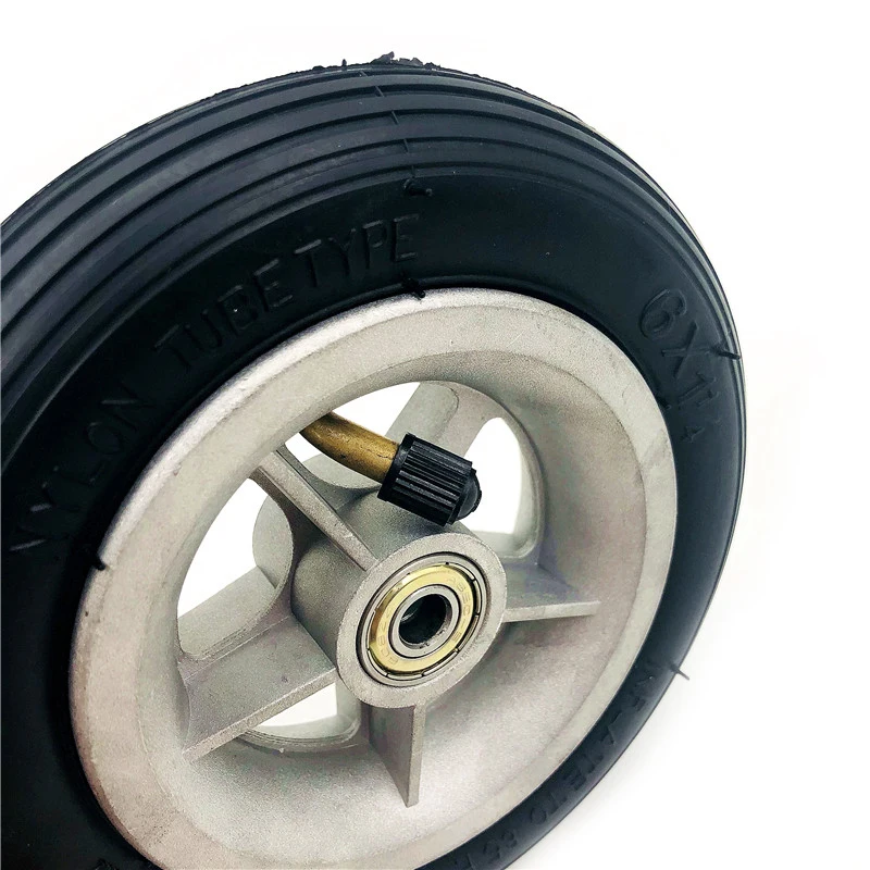6X1 1/4 Wheels 150mm 6 inch Pneumatic Tire Inner Tube with 4 inch aluminum rims for gas electric scooters e-Bike A-Folding Bike