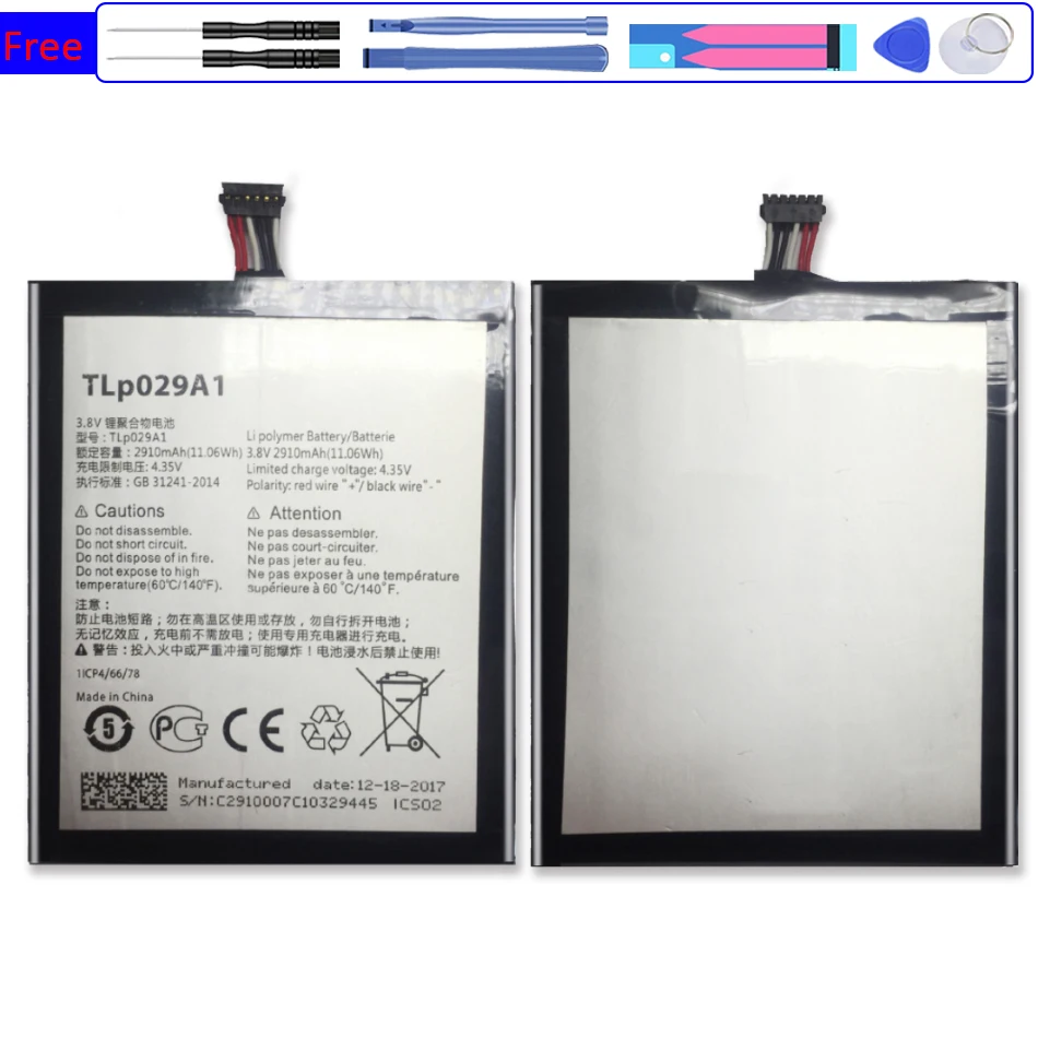 Сменный аккумулятор TLp029A1/TLp029AJ 2910 мАч для Alcatel OneTouch Pop 3 5 дюйма OT-5025 с трековым кодом