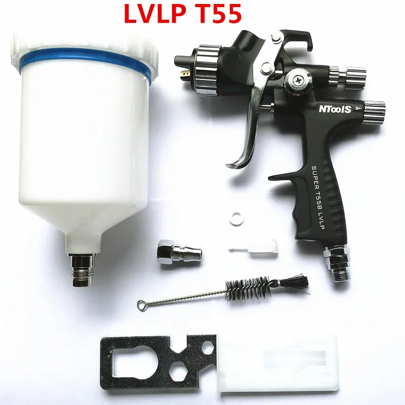 LVLP T55B Пистолет-распылитель LVLP краскораспылители HVLP распылитель 1,3 мм сопло мини-краскораспылители Аэрограф для краски ing краски пистолет - Цвет: LVLP T55B