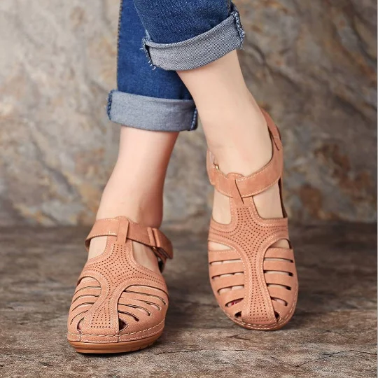 

2020 Fashion Women's Sandals Summer Ladies Girls Comfortable Ankle Hollow Round Toe Sandals Female Soft Beach Sole Shoes