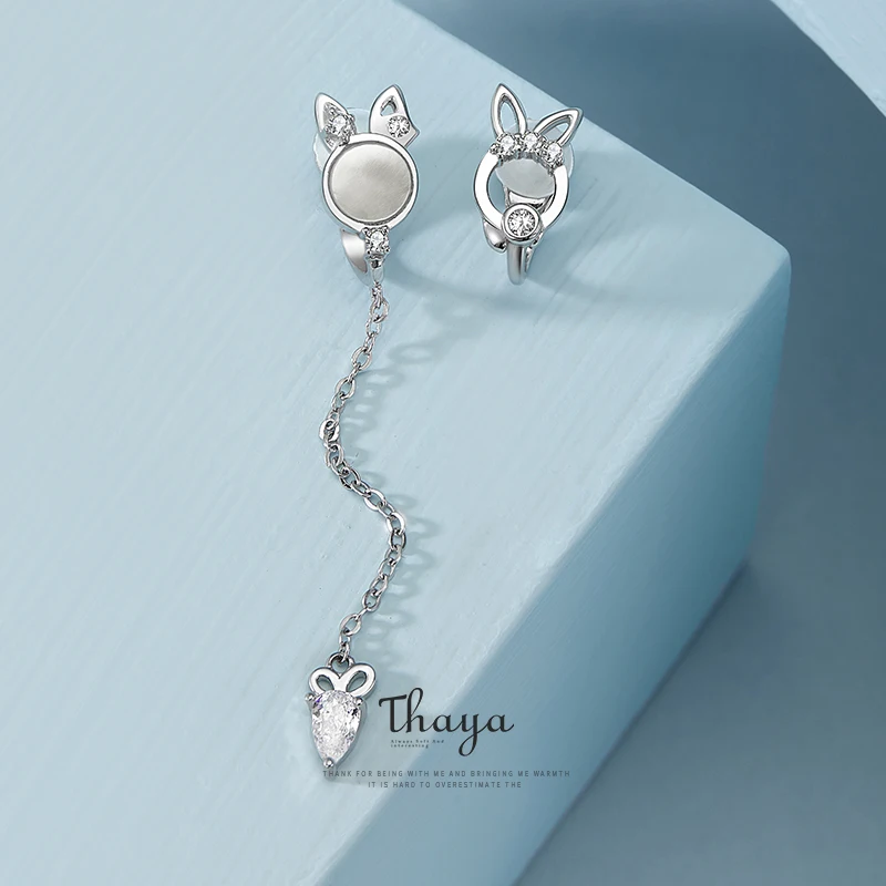 

Thaya Solid 100% 925 Sterlings Silver Crystal Opal Cute Rabbit Clip Earring For Women Fine Earrings Minimalist Simple Earrings