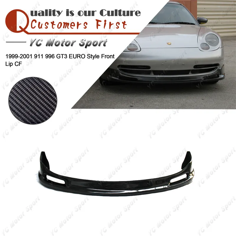 Accessori Per Auto Labbro Anteriore In Fibra Di Carbonio Adatto Per 1999-2001 911 996 Gt3 Paraurti Anteriore Stile Euro Labbro Splitter Inferiore