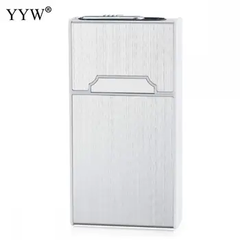 

Pocket Cigar Cigarette Case Box With Flameless Electronic Lighter Windproof Coil Lighters 20 Pcs Cigarettes Holder Encendedor