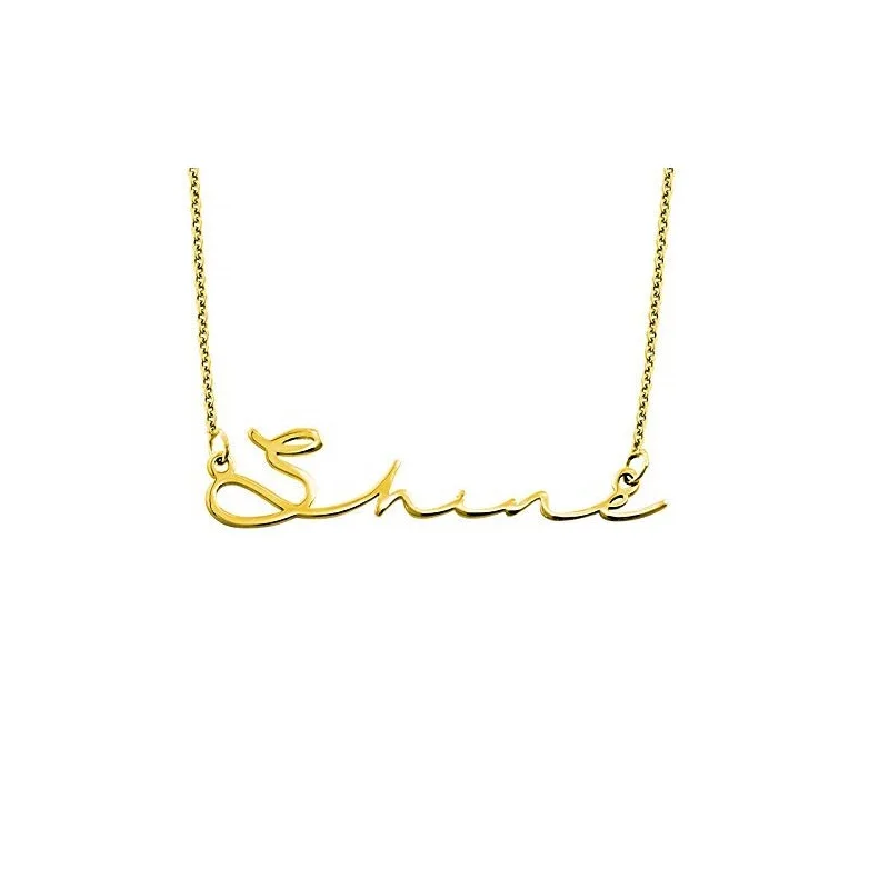 

Personalized Signature Nameplate Necklace Pendant Women Fashion Choker Custom Name Necklace Chain Jewelry Choker