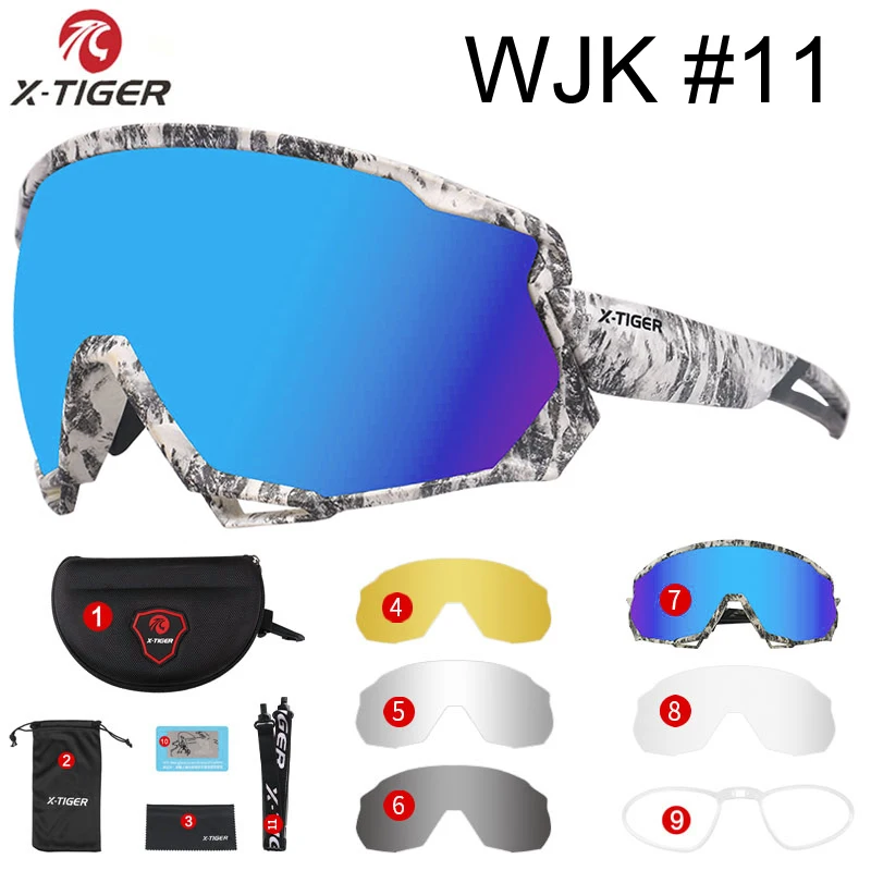 Colors 11 X-TIGER очки для велоспорта поляризованные очки MTB солнцезащитные очки для велоезды ветрозащитные спортивные очки для бега женские велоочки очки - Цвет: Colors 11