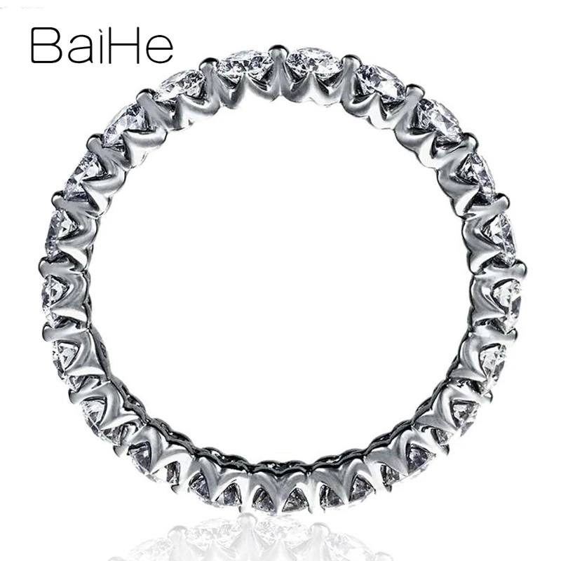 BAIHE, 18 К, белое золото, 1.35ct, H/SI, Круглый,, натуральный бриллиант, ювелирное изделие для женщин, обручальное кольцо, хороший подарок, бриллиантовое кольцо